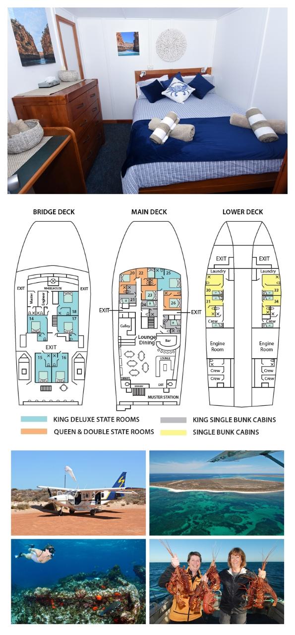 Cabin 23 - Queen Bed Internal Stateroom On The Main Deck - Abrolhos Islands 5 Day Tour - Fly Out & F