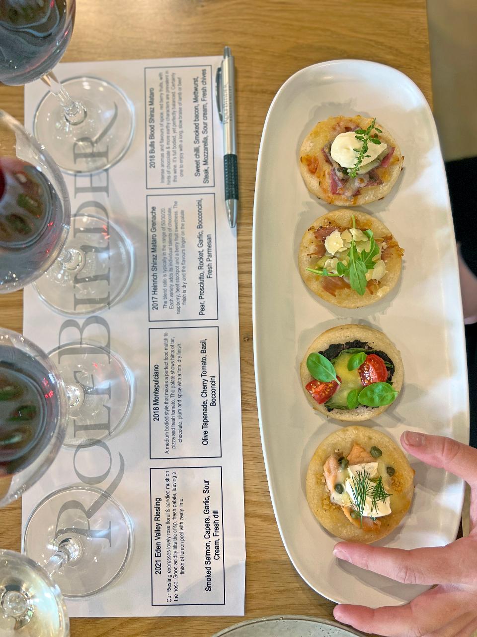 Premium Matched Pizzetta Tasting At Rolf Binder Wines