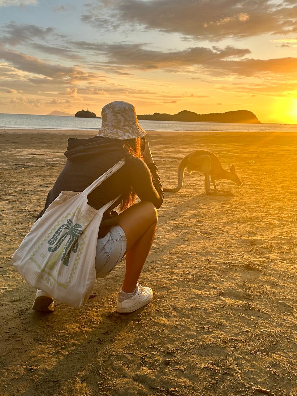 Beach Sunrise With The Wallabies