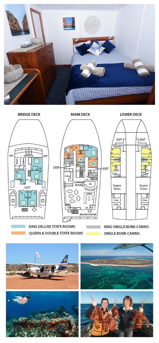 Cabin 23 - Queen Bed Internal Stateroom On The Main Deck - Abrolhos Islands 5 Day Tour - Fly Out & F